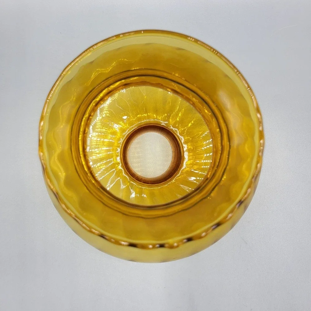 Vtg Amber Swirl Glass Lamp Hurricane Victorian Parlor Shade Replacement